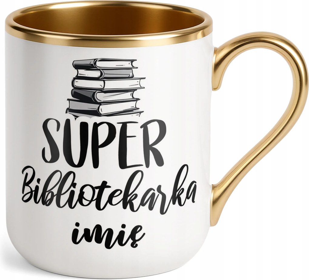 Prémium Bögre Arany Személyre szabott Szuper Könyvtáros Ajándék