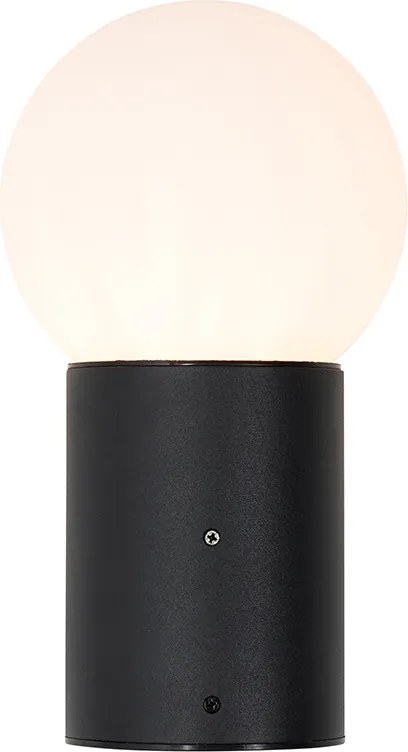 Kültéri fali lámpa fekete opál üveggel IP44 - Huma