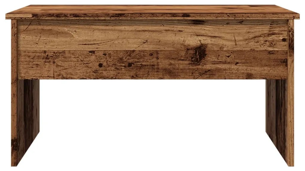 Antik fa színű szerelt fa dohányzóasztal 80 x 50,5 x 41,5 cm