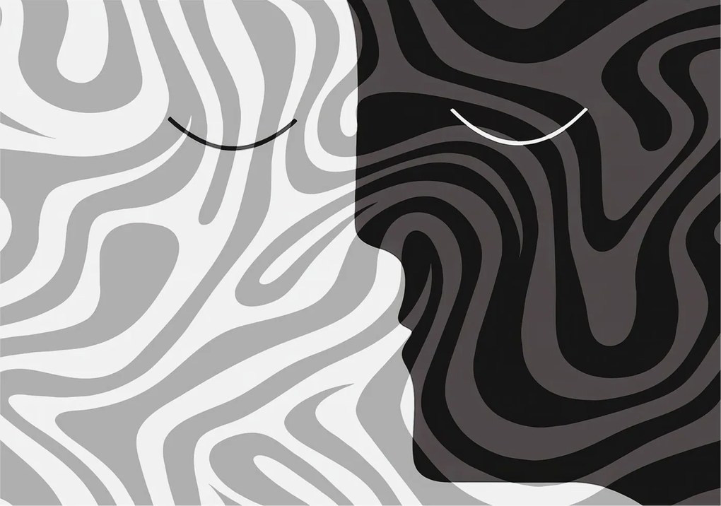 Fotótapéta Falra az előszoba konyhájába Absztrakt arcok 208x146 Ragasztó