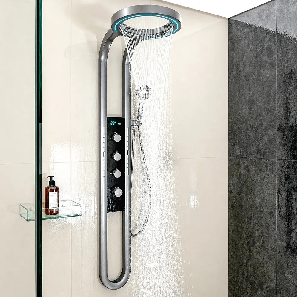 Aquajet hidromasszázs zuhanypanel szürke