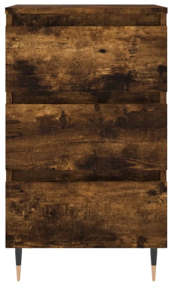2 db füstös tölgy színű szerelt fa éjjeliszekrény 40x35x69 cm