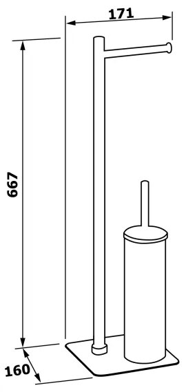 Gedy - Álló WC-kefe WC-papírtartóval FLORI fényes króm