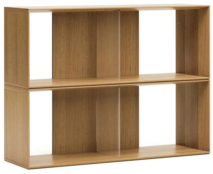 Natúr színű moduláris polcrendszer szett tölgyfa dekorral 2 db-os 101x76 cm Litto – Kave Home