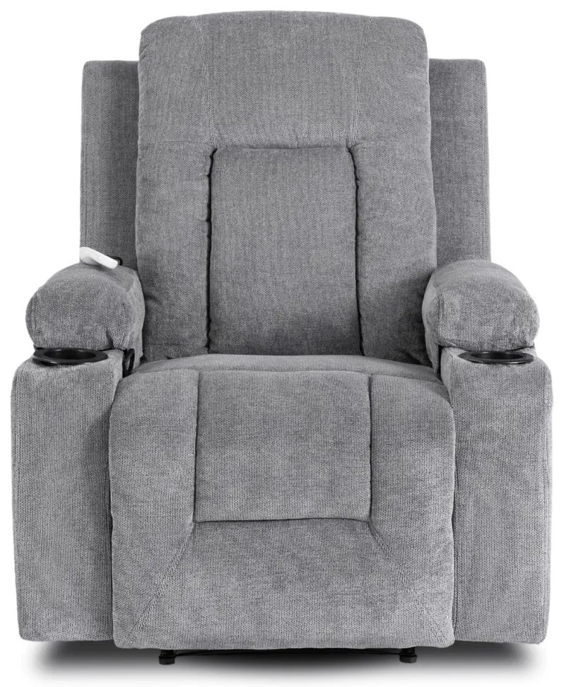 Elektromosan Vezérelhető Masszázsfunkciós Relaxfotel Sötétszürke Szövet Kárpittal. BOX 2