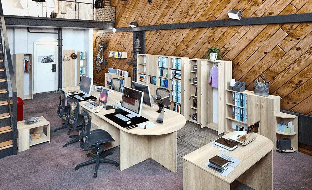 Tárgylóasztal ívvel 150, tölgy sonoma, TEMPO ASISTENT NEW 022