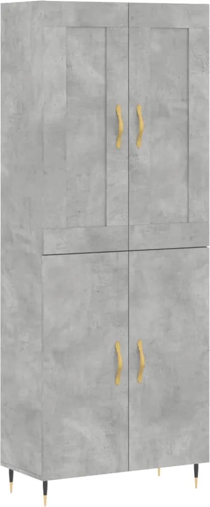 vidaXL betonszürke szerelt fa magasszekrény 69,5 x 34 x 180 cm
