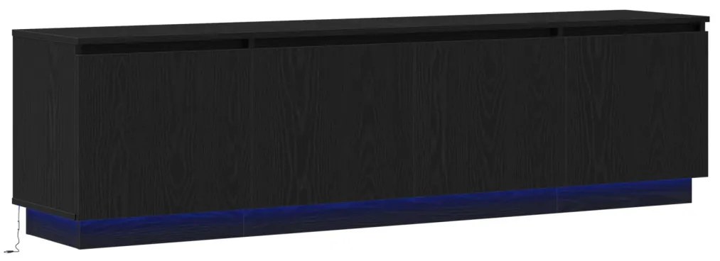 TV állvány LED-del Fekete Tölgy 180x38x49 cm Műanyag