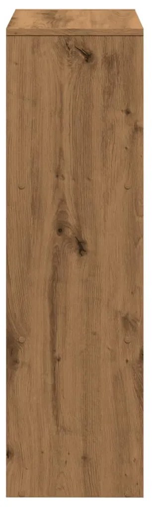 3 szintes kézműves tölgy fa elválasztó könyvespolc 99x29x99 cm