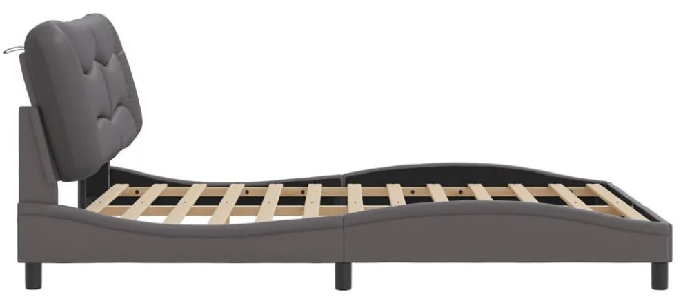 szürke műbőr ágykeret matrac nélkül Hvar 160x200 cm