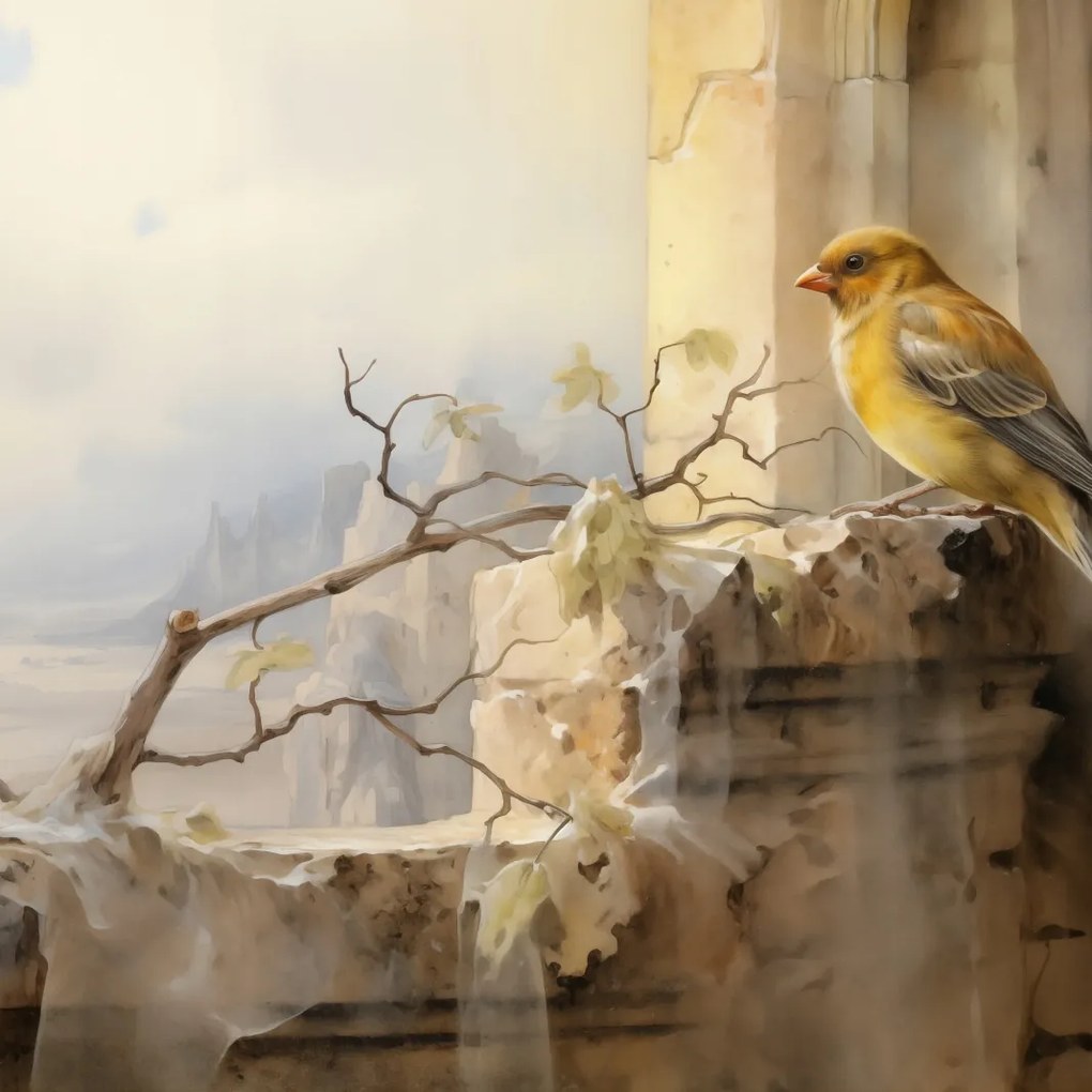 Poszter 70x70cm Kanári a szélen