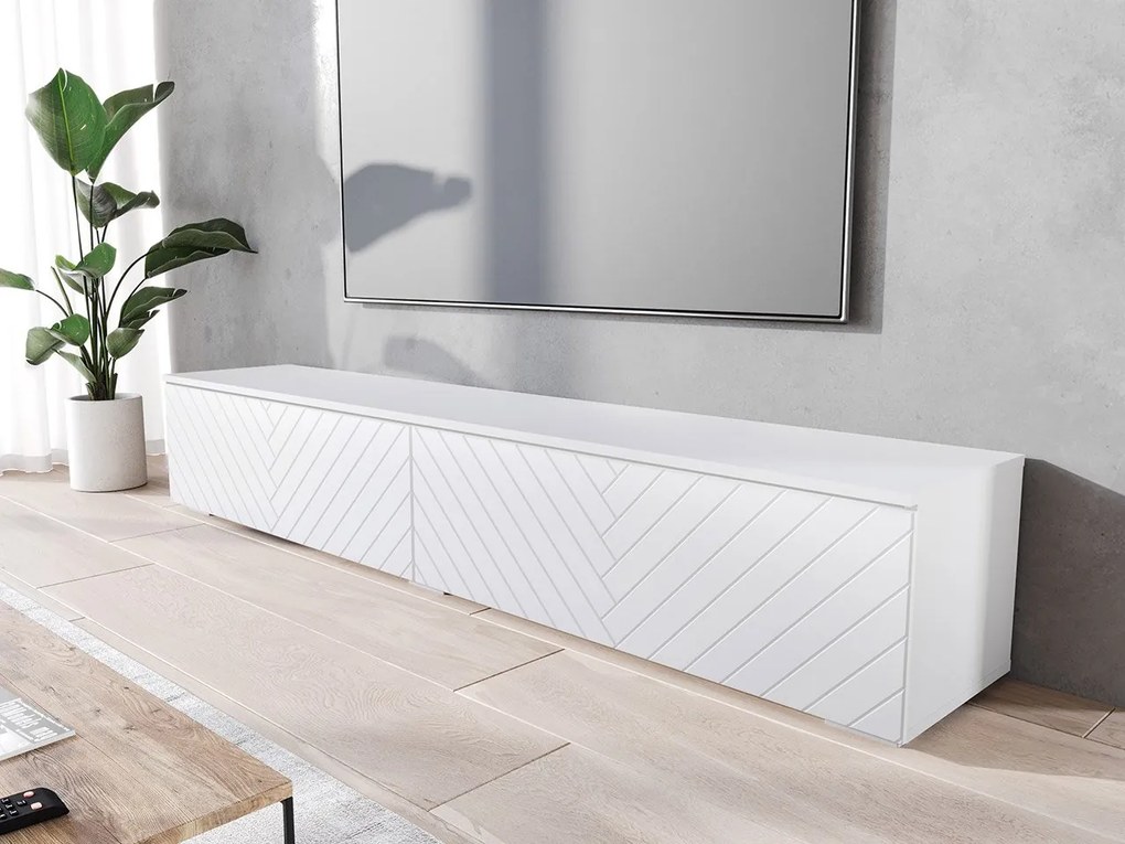 TV szekrény Dlana 180 MDF (fehér + fehér halcsont) . 1106205