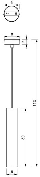 Csillár zsinóron RAITO 1xGU10/8W/230V sárgaréz