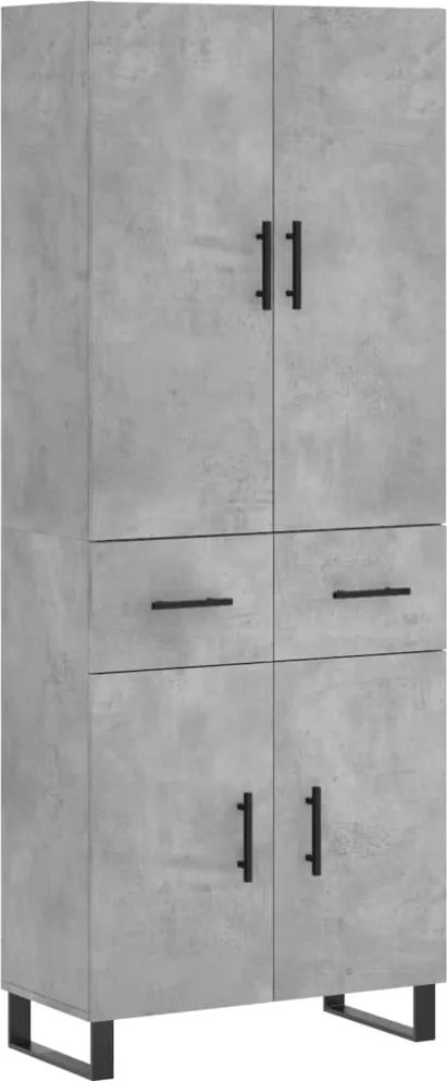 vidaXL betonszürke szerelt fa magasszekrény 69,5 x 34 x 180 cm