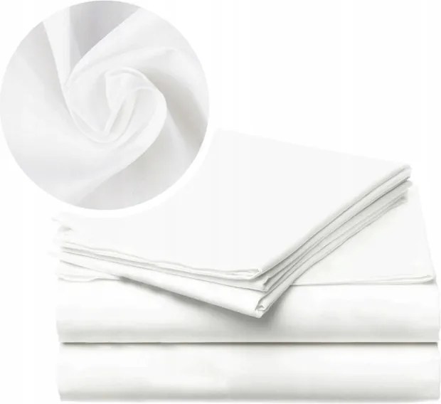 160x260 cm-es hagyományos, gumiszalag nélküli pamut lepedő, fehér, I. osztályú