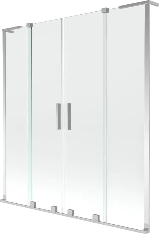 Mexen Velar L Duo kádparaván 2 szárnyú, toló, 140 x 150 cm, átlátszó, króm - 896-140-003-02-01