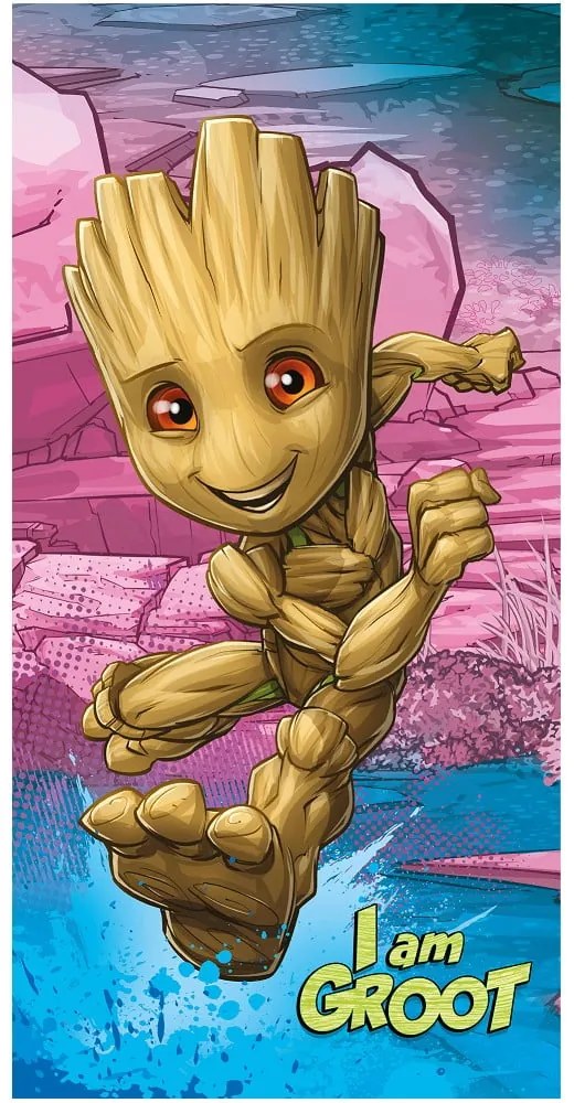 Pamut gyerek fürdőlepedő 70x140 cm Groot "I am groot" – Jerry Fabrics