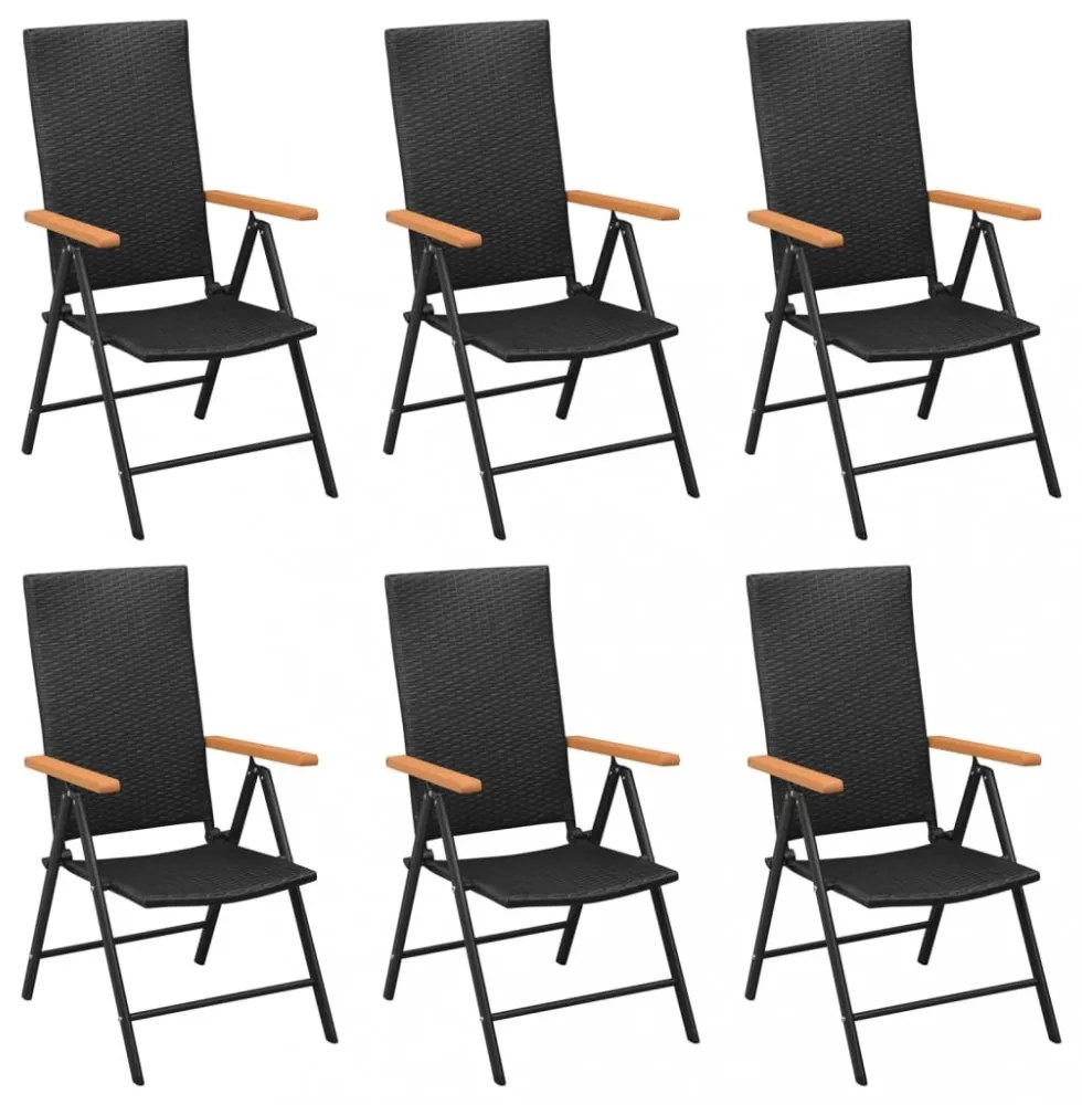 7 részes fekete-barna polyrattan kerti étkezőgarnitúra