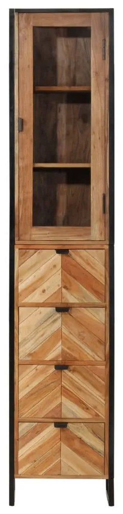 vas és tömör mangófa fürdőszobai szekrény 40 x 27 x 190 cm