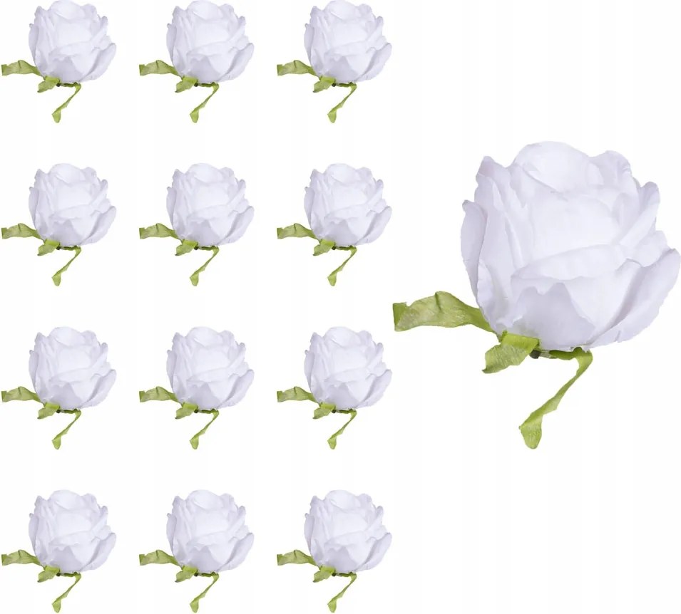 Rózsa Memory fej fehér 12 db-os művirág kompozíció