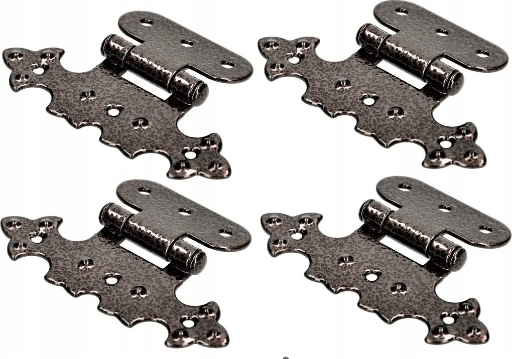 4X Bútorpánt Dekoratív Aszimmetrikus Retro Acél