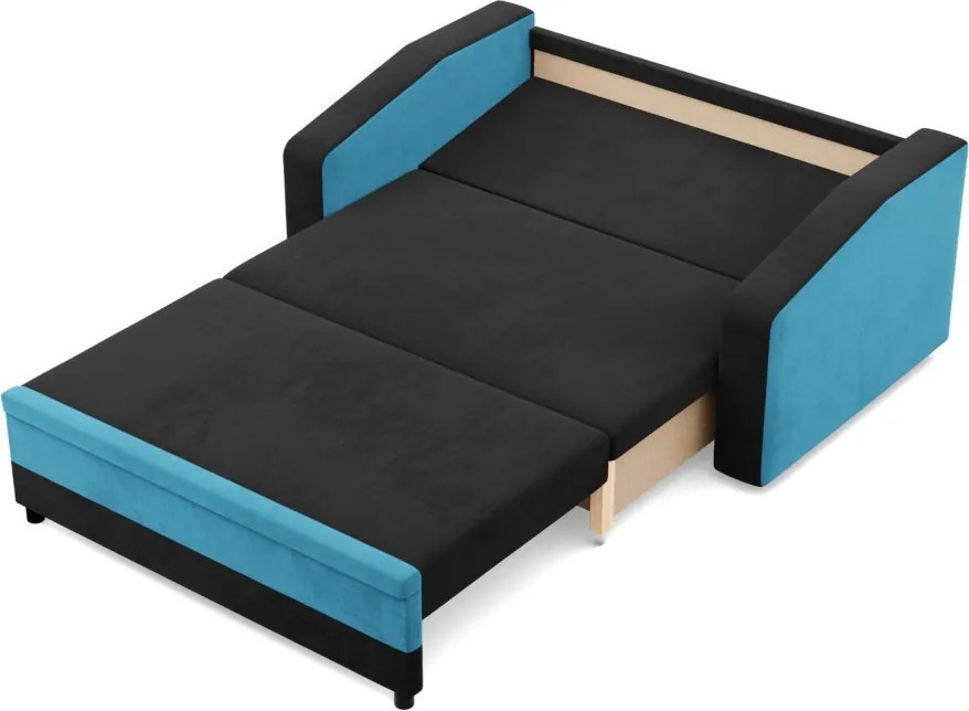 Hewlet kanapé, szövet anyag, fekete - kék