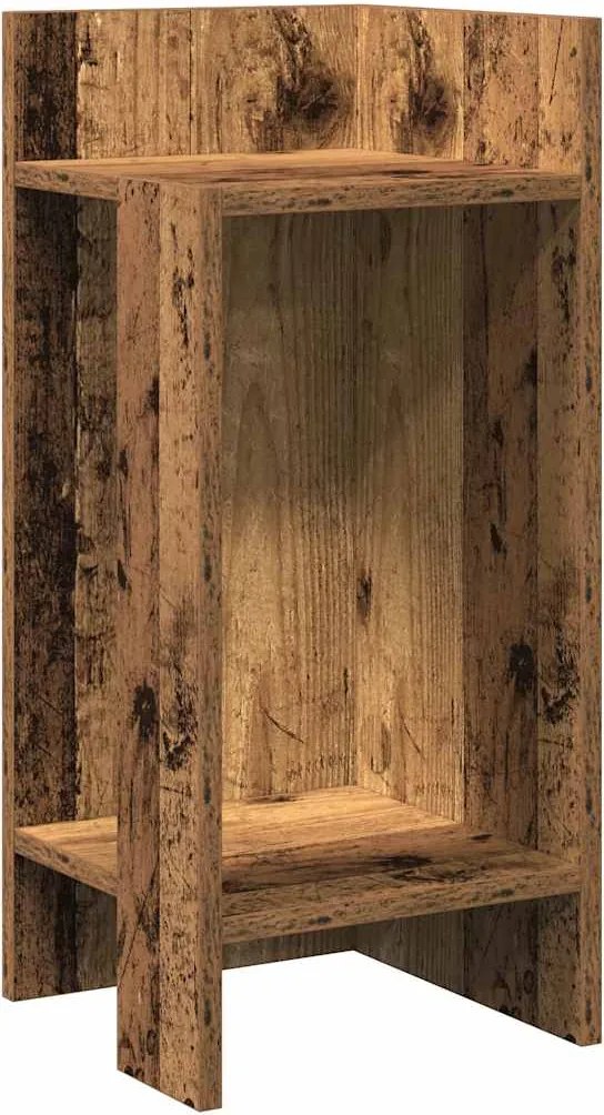 vidaXL antik fa színű kisasztal polccal 25,5 x 27 x 60 cm