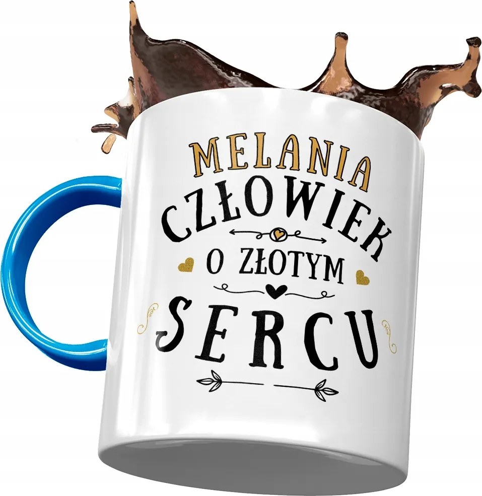 Kék Bögre Melánia Feleség Barátnő Ajándék Nyomtatott Fotóval