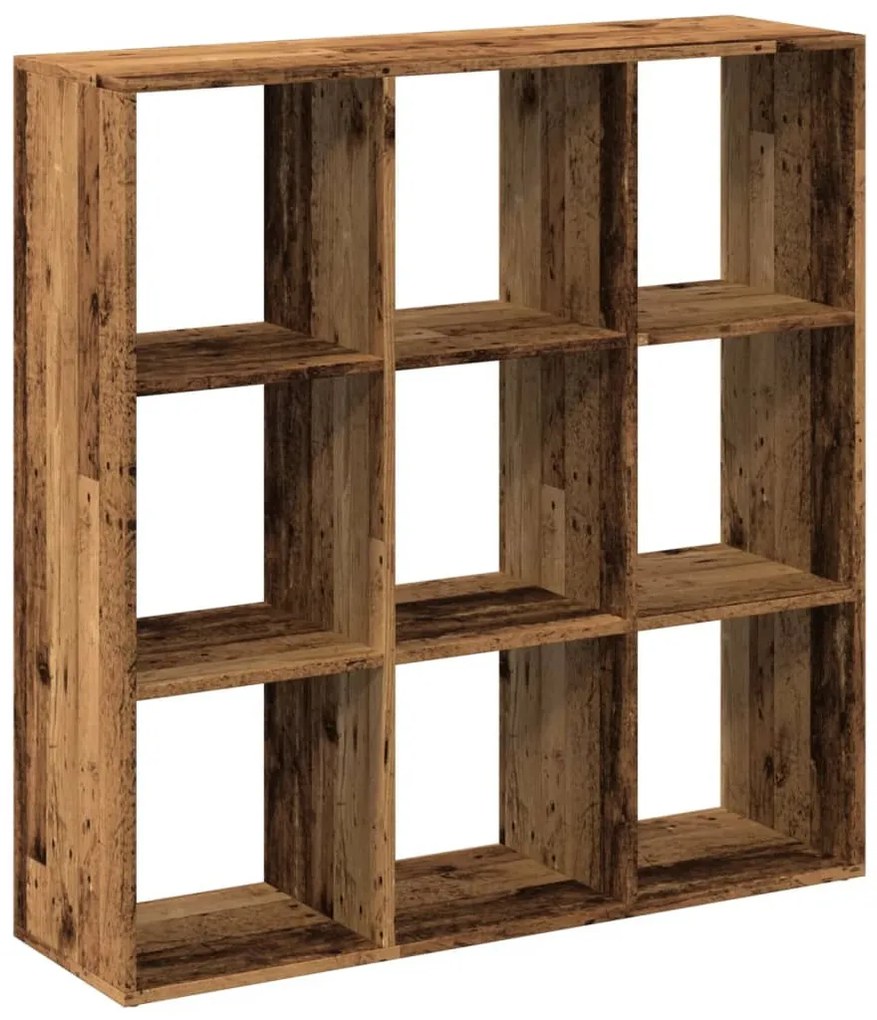 antik fa színű fa térelválasztó könyvespolc 102x29x103,5 cm