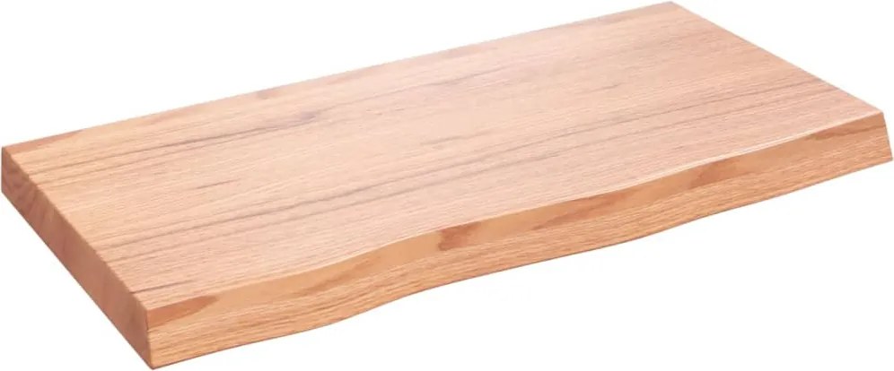 vidaXL világosbarna kezelt tömör tölgyfa fali polc 80x40x(2-6) cm