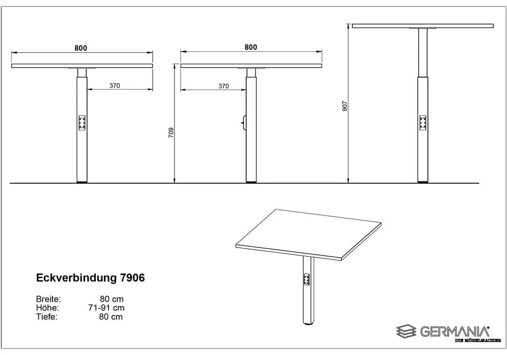 Íróasztal állítható magassággal 200x240 cm Agenda – Germania