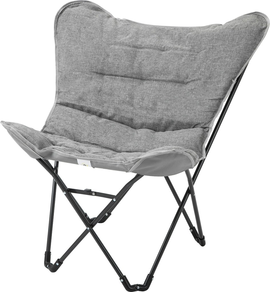 Outsunny Összecsukható Szék - Kényelmes Kemping Szék, Maximum 120 kg Teherbírású Robusztus Horgász Szék, Tökéletes Kerthez, Kempingezéshez és Tengerpa