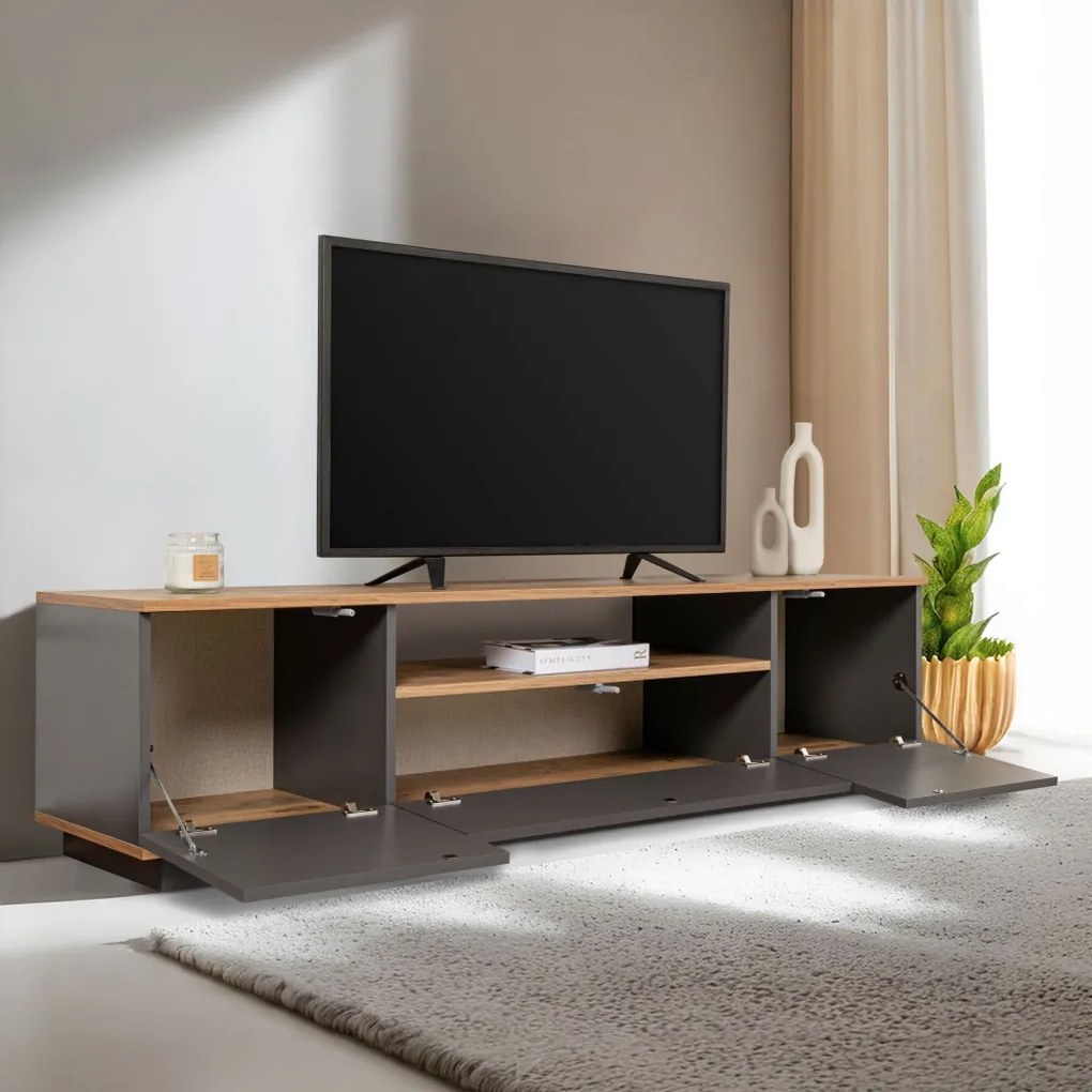 Veramont TV-állvány, antracit-atlanti fenyő, 180 cm