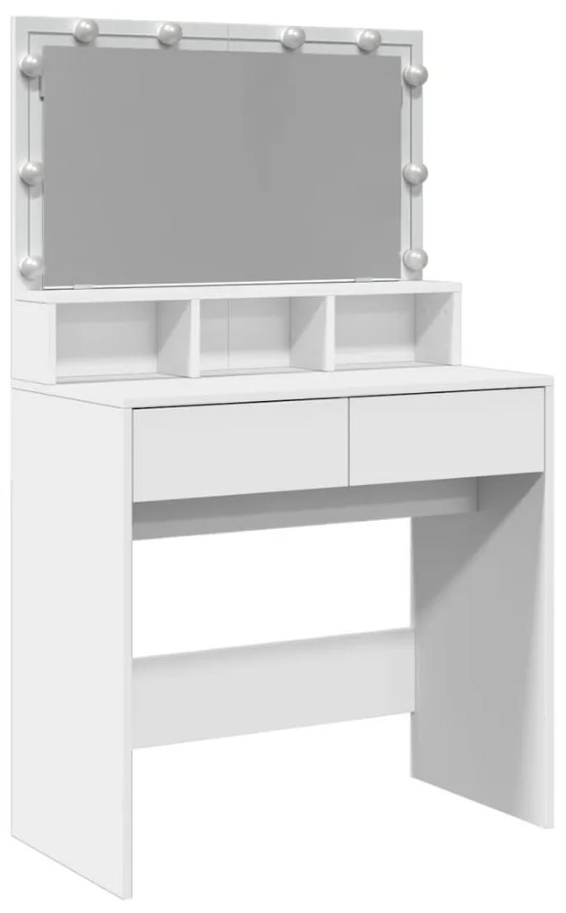 fehér fésülködőasztal LED-del 80 x 41 x 134,5 cm