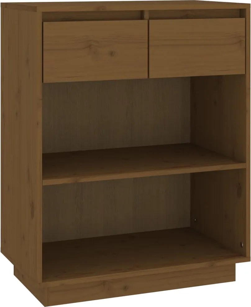 vidaXL mézbarna tömör fenyőfa tálalószekrény 60 x 34 x 75 cm