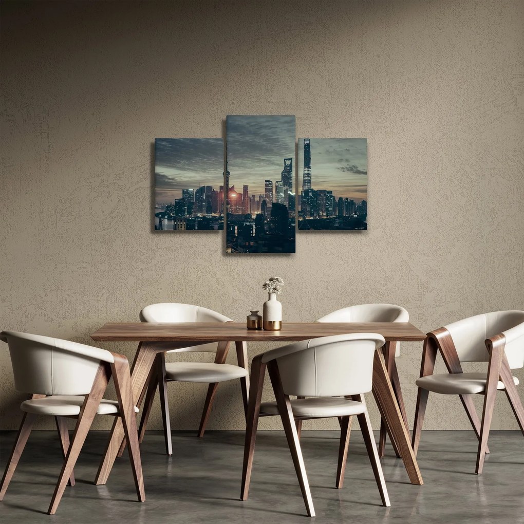 Város képe alkonyatkor (90x60 cm)