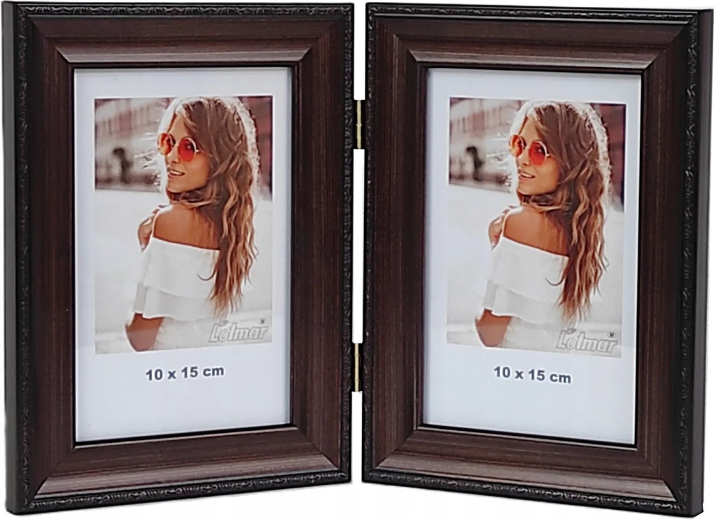 Veneto multikeretes fotógaléria 10x15 cm Dupla függőleges/függőleges Barna