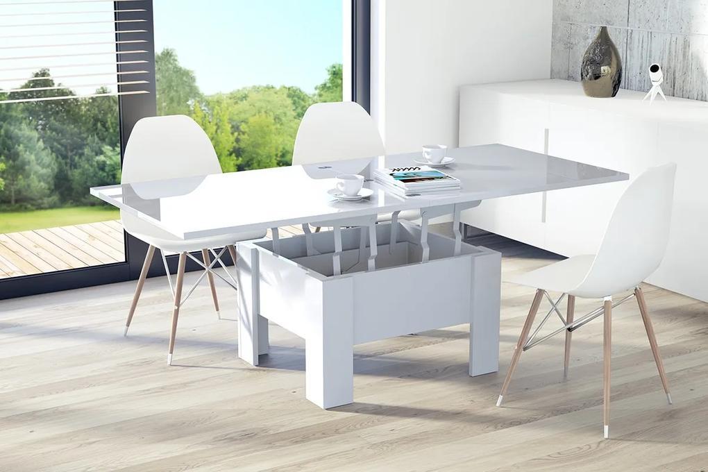 OSLO fehér fény (fehér mechanizmus), összecsukható és kihajtható asztal