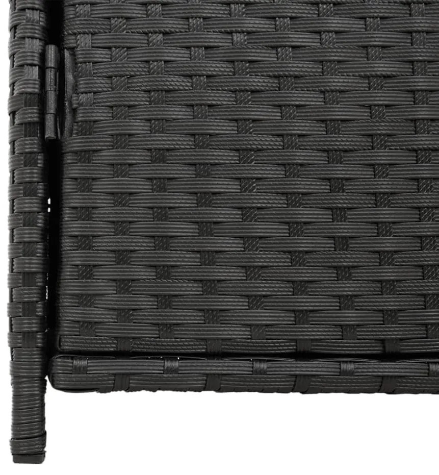 fekete polyrattan kerti tárolószekrény 83 x 45 x 76 cm