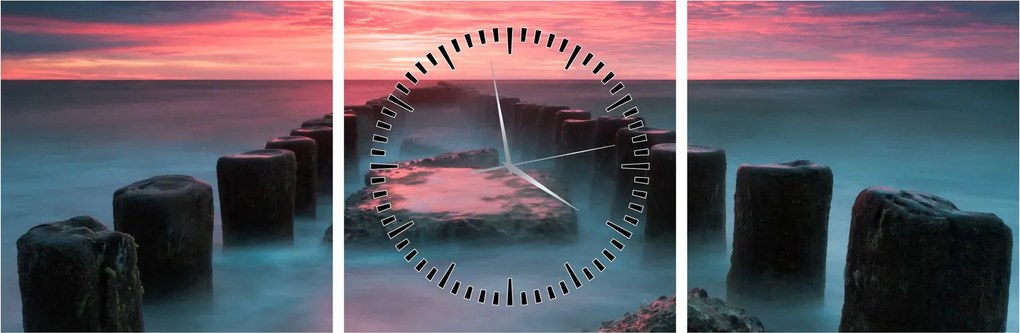 Kép - Sziklák a tenger (órával) (90x30 cm)