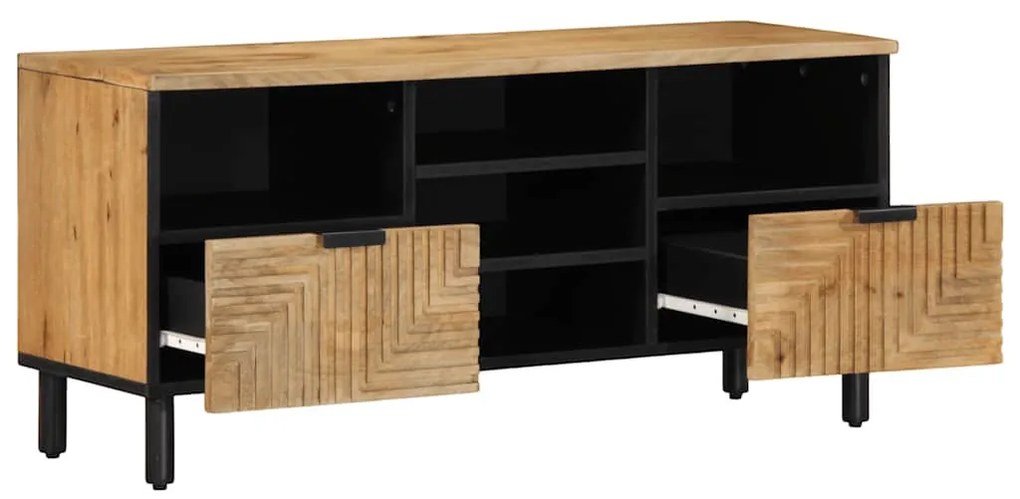 barna tömör mangófa TV-szekrény 100 x 33 x 46 cm