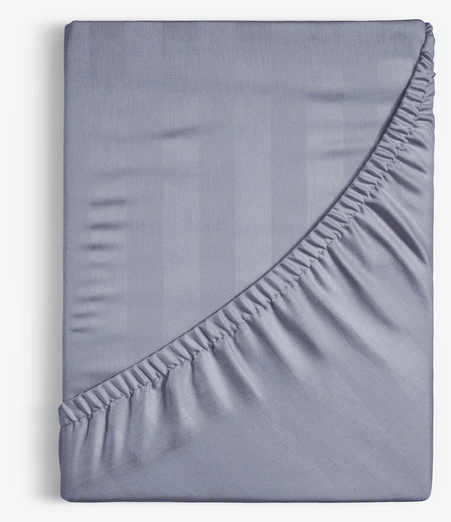 Goldea körgumis damaszt lepedő - sötétszürke csíkos 90 x 200 cm