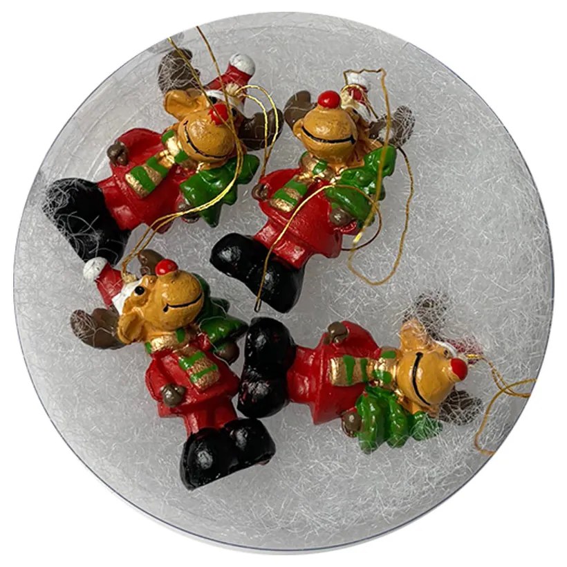 Rénszarvas figurák akasztóval 4 db-os