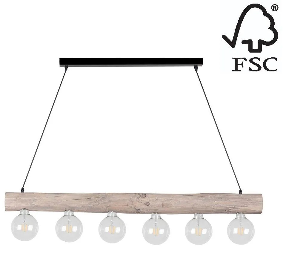 Spot-Light Spot-Light 69870604 - Csillár zsinóron TRABO 6xE27/60W/230V fenyő SP0327