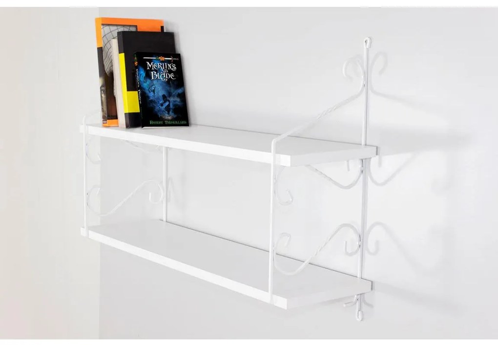 Fali polc SERAMONI 51x72 cm fehér