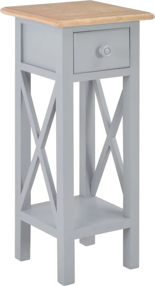 vidaXL szürke fa kisasztal 27 x 27 x 65,5 cm