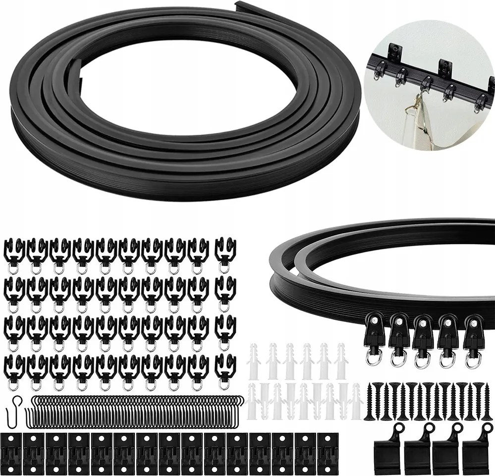 5 M-es Függöny Sín, Hajlított Mennyezeti Sín Függöny Ablakokhoz, Mennyezeti Szerelés