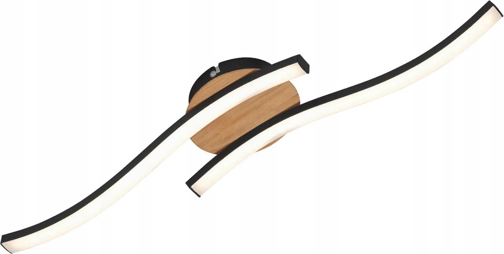 Briloner Led fali és mennyezeti lámpa 12W, 55,5 cm, fekete/fa, IP20