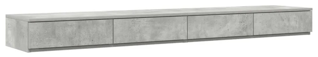Ágy Fiókok Beton Szürke 180x36,5x16,5 cm Műanyag Fa