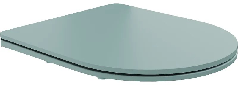Mexen lassan záródó slim WC-ülőke, duroplast, világos zöld matt - 39740048